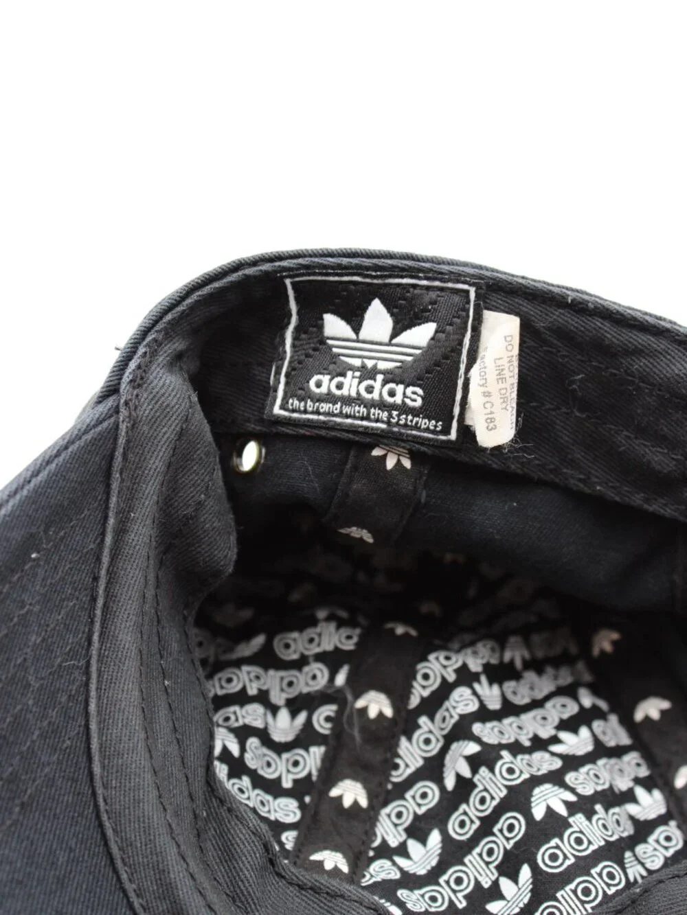 Adidas Hat Cap Unisex Adult One Size Adjustable Black Strapback Embroidered Logo